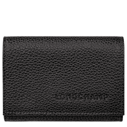 Le Foulonn&eacute; Compact wallet , Black - Leather
