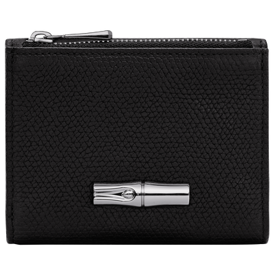 Portefeuille compact Le Roseau , Cuir - Noir