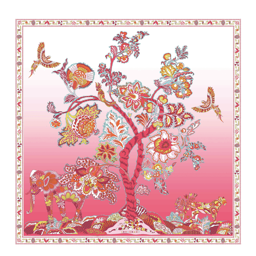 Silk Scarf Arbre De Vie Coral 50559soi838 Longchamp Gr