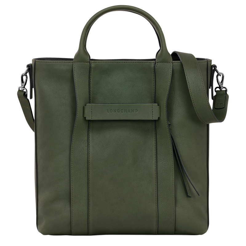 Shopping bag L Longchamp 3D , Pelle - Kaki  - View 1 of  4