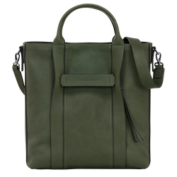 Shopping bag L Longchamp 3D , Pelle - Kaki