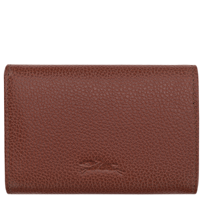 Le Foulonn&eacute; Compact wallet , Coffee - Leather