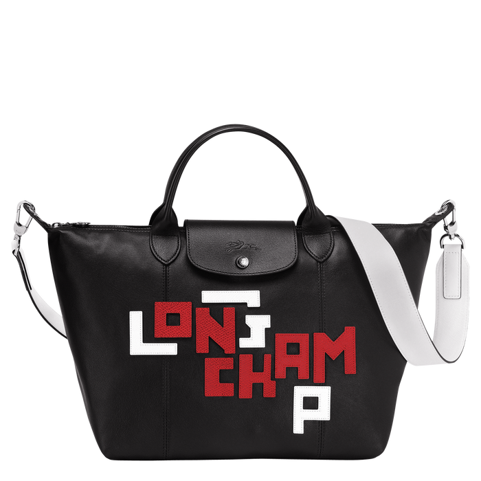 TopHandle M Le Pliage Cuir LGP Black (L1515755001) Longchamp US