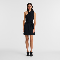 Dress , Black - Fluid crepe