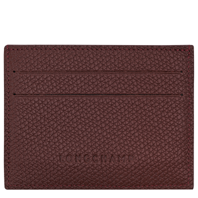 Le Roseau Card holder , Burgundy - Leather