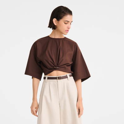 Top , Popelina de algod&oacute;n - Ebano