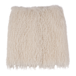 Skirt , Ivory - Faux fur