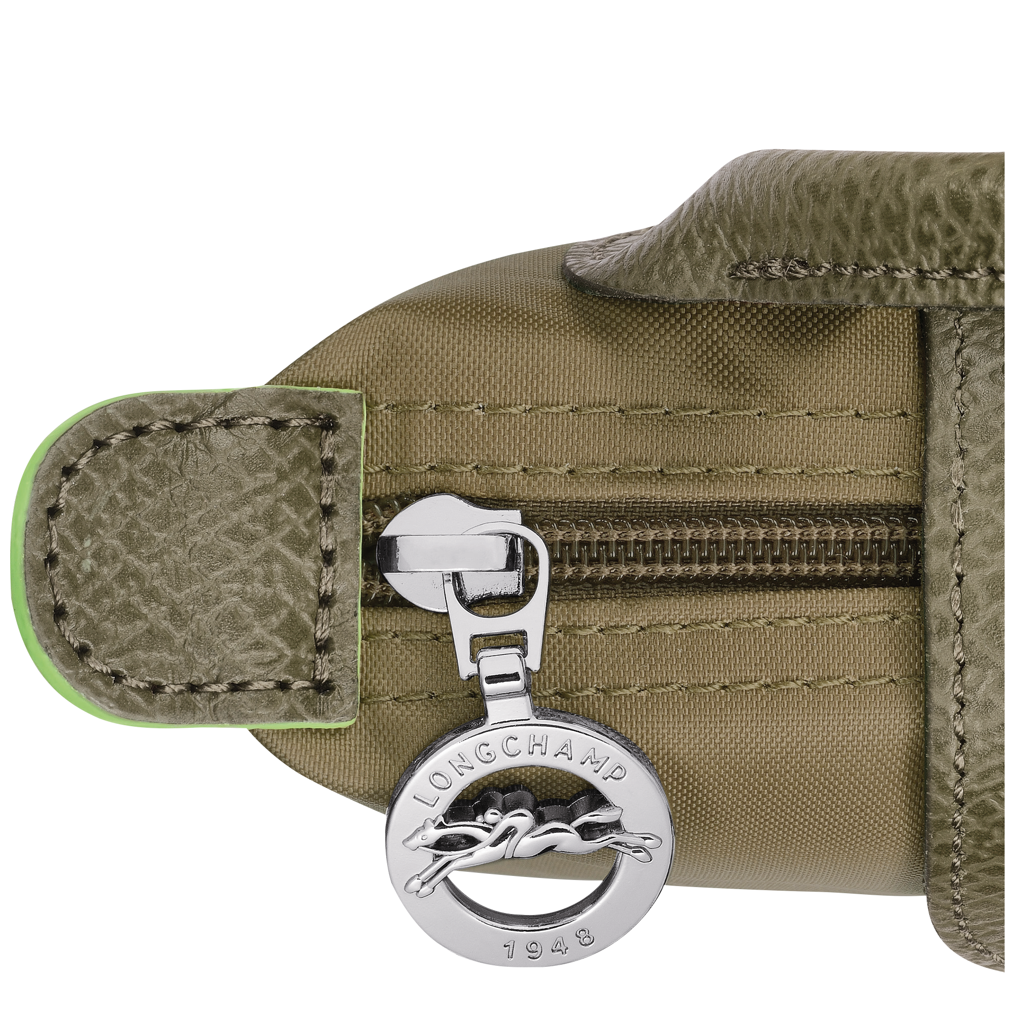 Le Pliage Green Pouch with handle, Artichoke