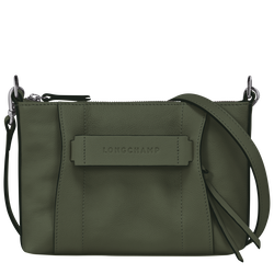 Longchamp 3D 斜背袋 S , 卡其色 - 皮革