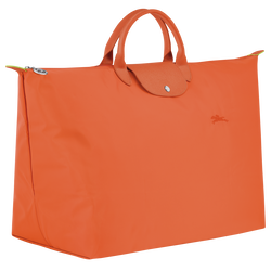 Le Pliage Green 旅行袋 M , 橘紅色 - 再生帆布