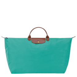 Le Pliage Original M Travel bag , Turquoise - Recycled canvas