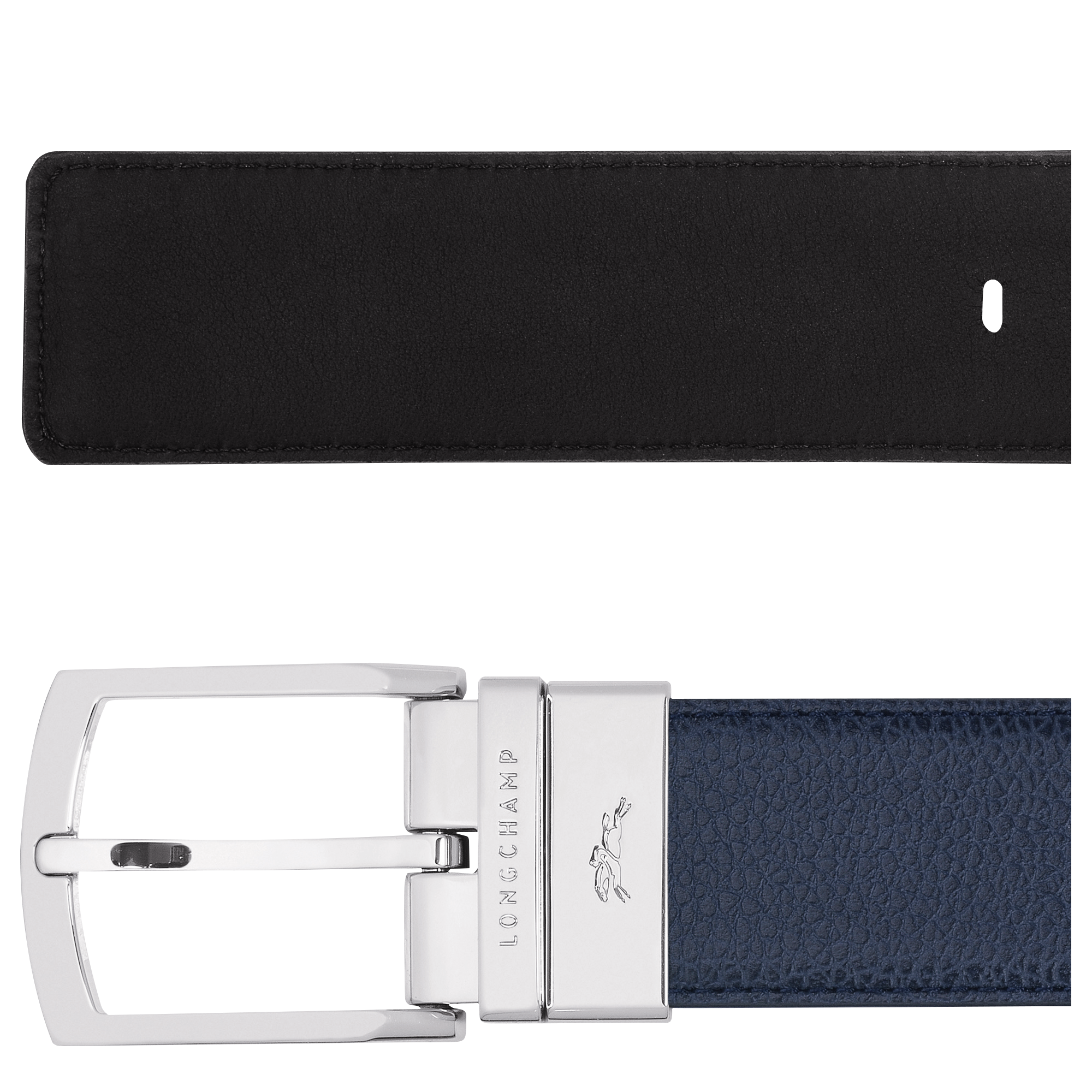 Le Foulonné Men's belt, Navy/Black