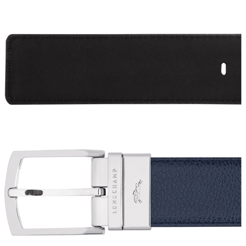 Le Foulonné Men's belt , Navy/Black - Leather  - View 2 of  4