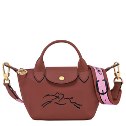 Le Pliage Xtra XS Handbag , Mahogany - Leather