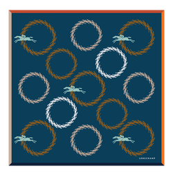 Manège Longchamp 絲質圍巾 50 , 海軍藍色 - 其他