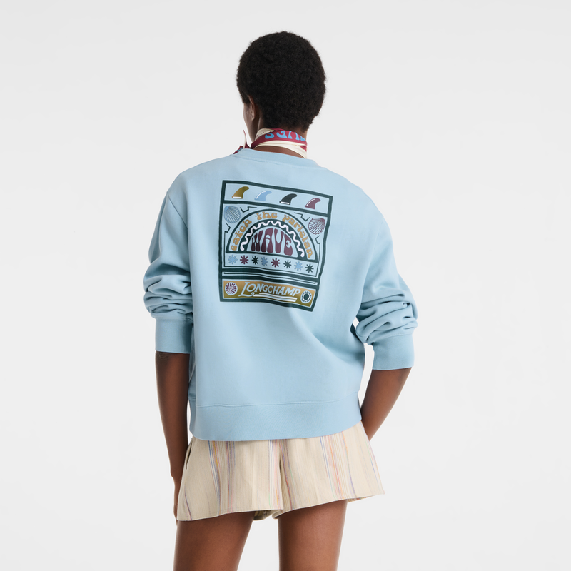 Sweatshirt , Jersey - Himmelblau  - Ansicht 2 von 4