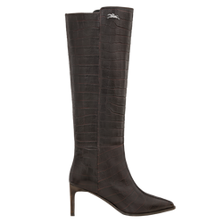 Elan Heel boots , Mocha - Leather