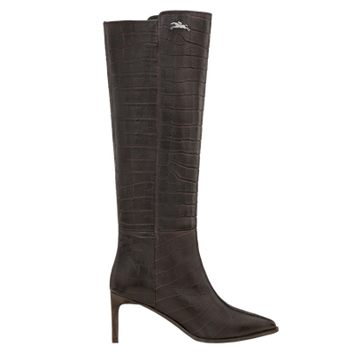 Bottes &agrave; talon Elan , Cuir - Moka