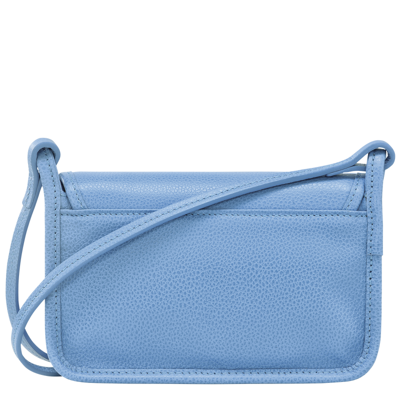 Le Foulonné Wallet on chain , Cloud Blue - Leather  - View 4 of  4
