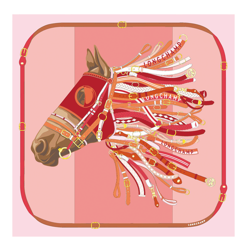 Tête de cheval Pañuelo de seda 90 , Seda - Tomate - Vista 1 de 2