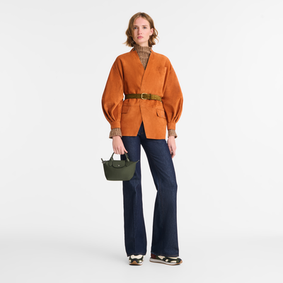 Le Pliage Xtra 手提包 XS , 冷杉綠色 - 皮革