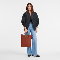 Le Pliage Green M Tote bag , Chestnut - Canvas