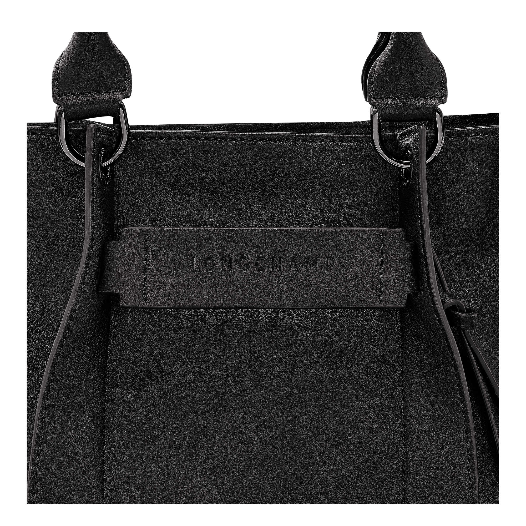 Longchamp 3D Bolso con asa superior S, Negro
