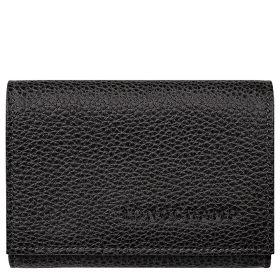 Le Foulonn&eacute; Compact wallet , Black - Leather