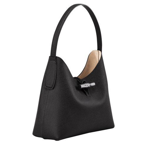 Roseau M Hobo bag , Black - Leather - View 3 of  6