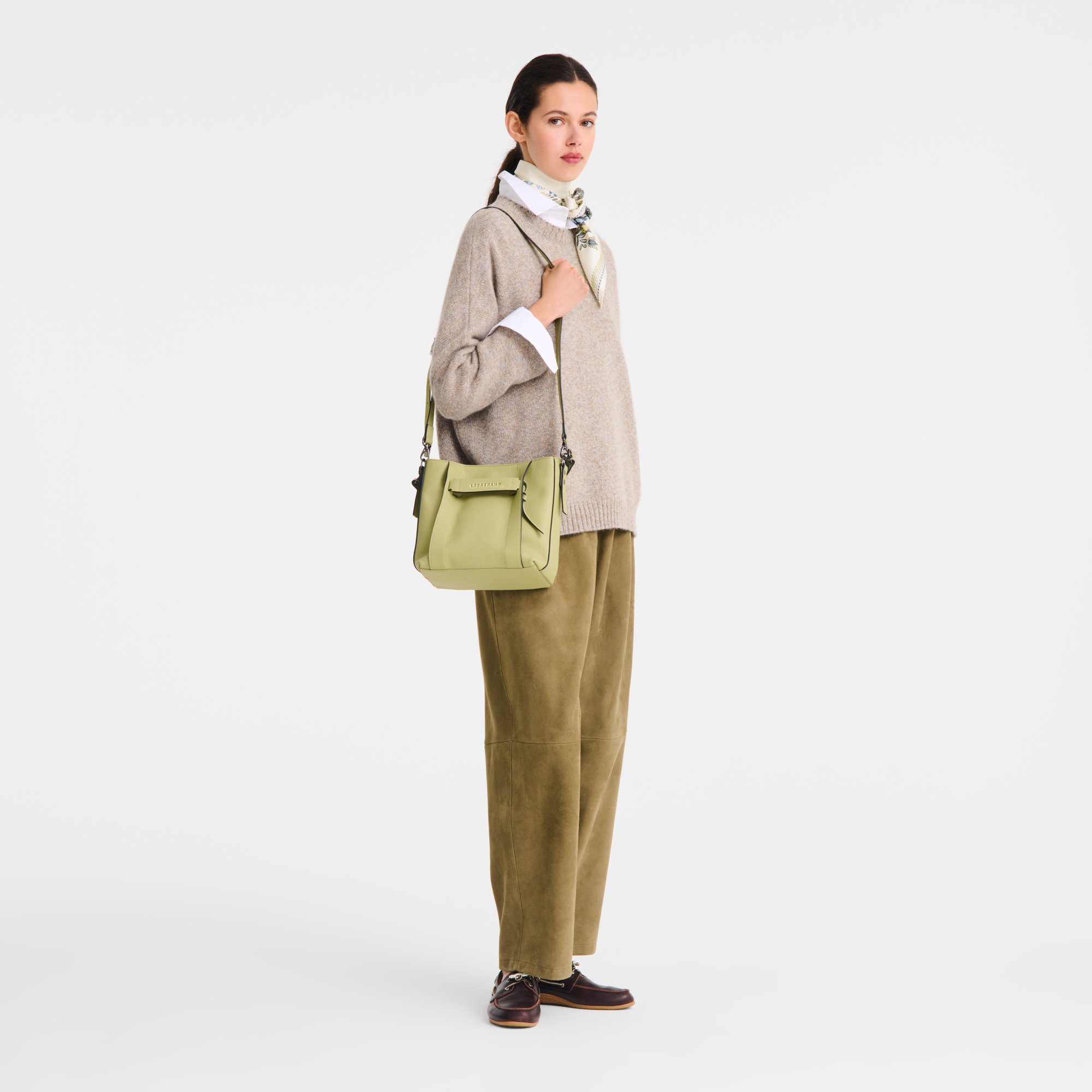 Longchamp 3D Crossbody bag S, Almond Green
