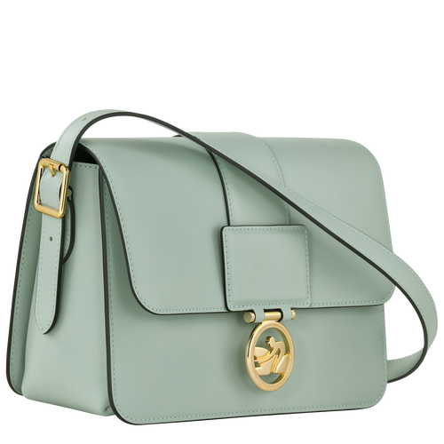 Box-Trot M Crossbody bag , Green-gray - Leather - View 3 of  6