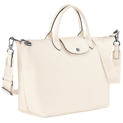 Le Pliage Xtra L Handbag , Ecru - Leather