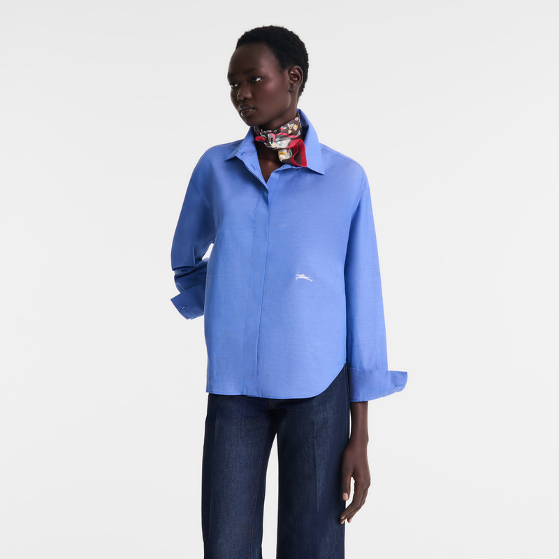 Camisa , Chambray - Azul-marinho  - Vista 4 de  5