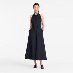 Long dress , Black - Popelin