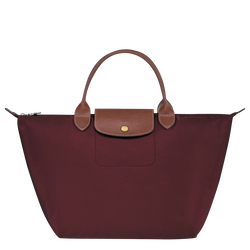 Le Pliage Original M Handbag , Burgundy - Recycled canvas