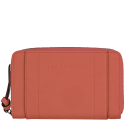 Portefeuille Longchamp 3D , Cuir - Sienne