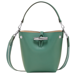Roseau XS Bucket bag , Sage - Leather