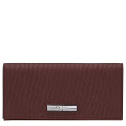 Le Roseau Long continental wallet , Burgundy - Leather