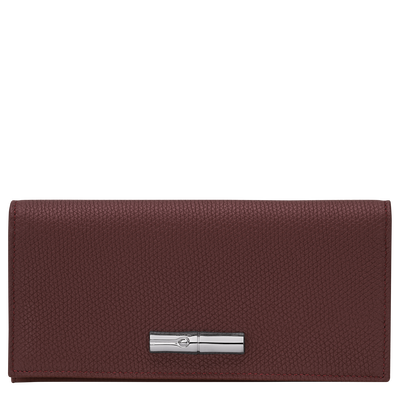 Le Roseau Long continental wallet , Burgundy - Leather