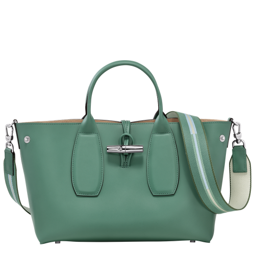 Roseau M Handbag , Sage - Leather - View 5 of  6