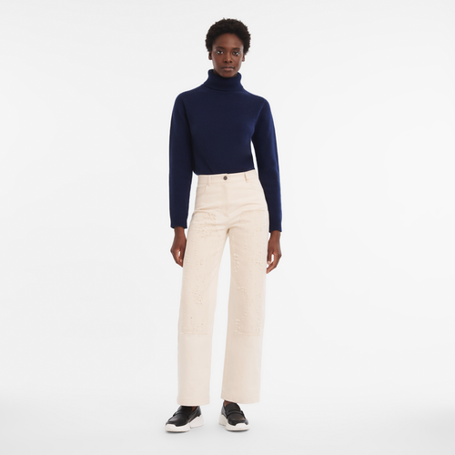 Pantalon , Gabardine - Ecru - Vue 2 de 4