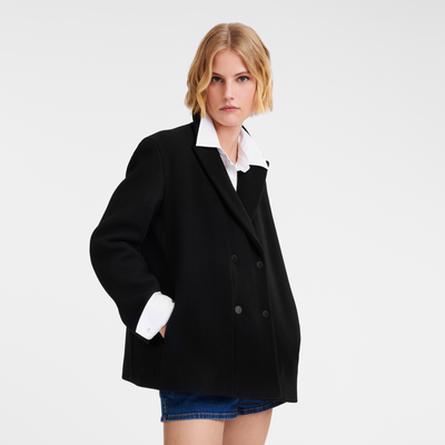 null Straight peacoat, Black