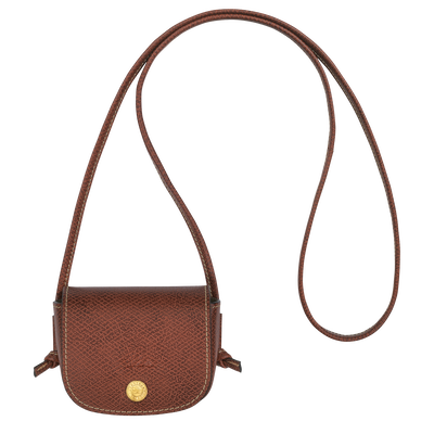Épure Coin purse with leather lace, Brown