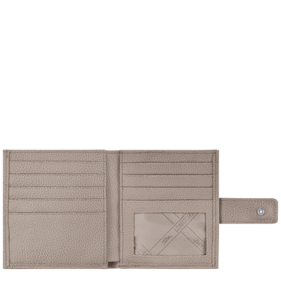 Le Foulonné Compact wallet , Turtledove - Leather