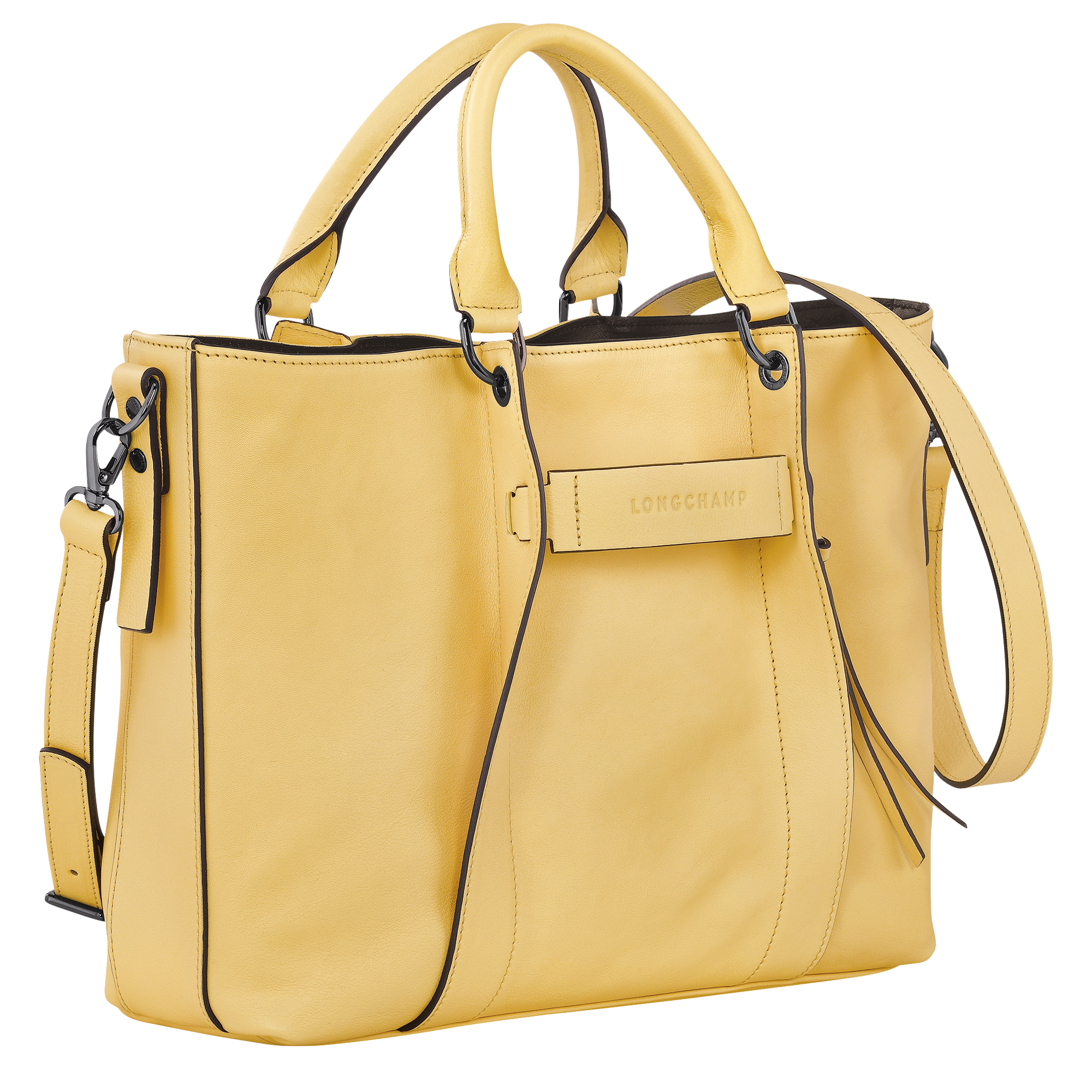 Longchamp 3D 手提包 M, 小麥白