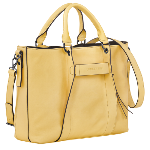 Longchamp 3D 手提包 L , 小麥白 - 皮革 - 查看 3 5