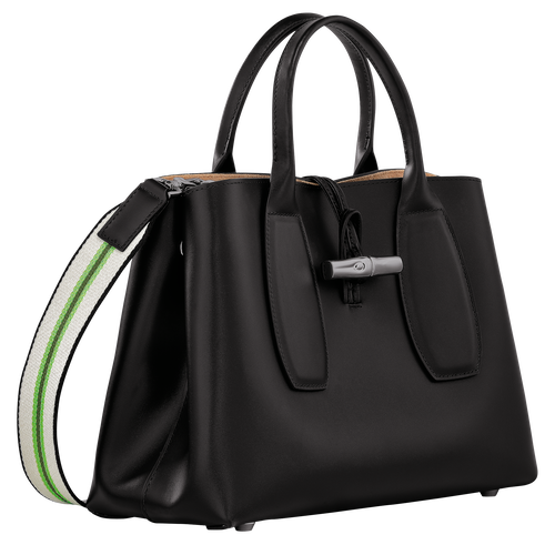 Le Roseau M Handbag , Black - Leather - View 3 of  7
