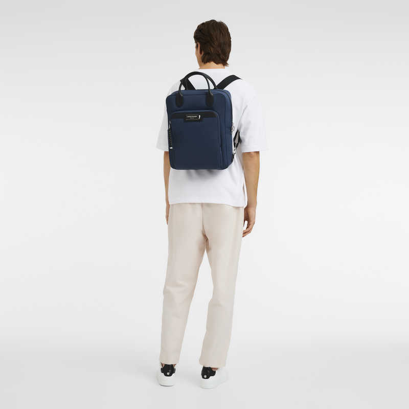 Le Pliage Energy M Backpack , Navy - Recycled canvas  - View 2 of  5