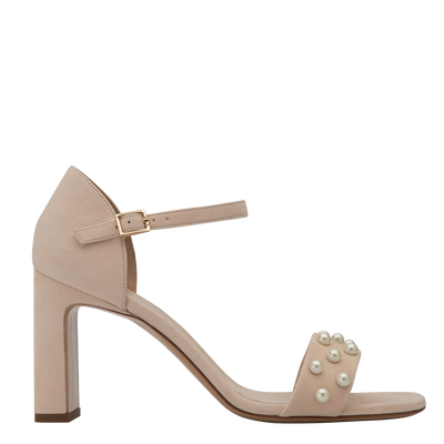 Sandales à talon La Baronne , Cuir - Crème