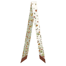 Frise Fleurie Headband , Cognac - Silk